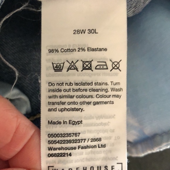 WAREHOUSE Brand Slim Straight High Waist Medium Wash Jeans Size 28 - Picture 10 of 10